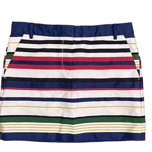 J. Crew Striped Mini Skirt Size 4 NWOT - Picture 2 of 5